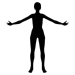 Black and white stencil of a human body - The Body - Physical Wellbeing