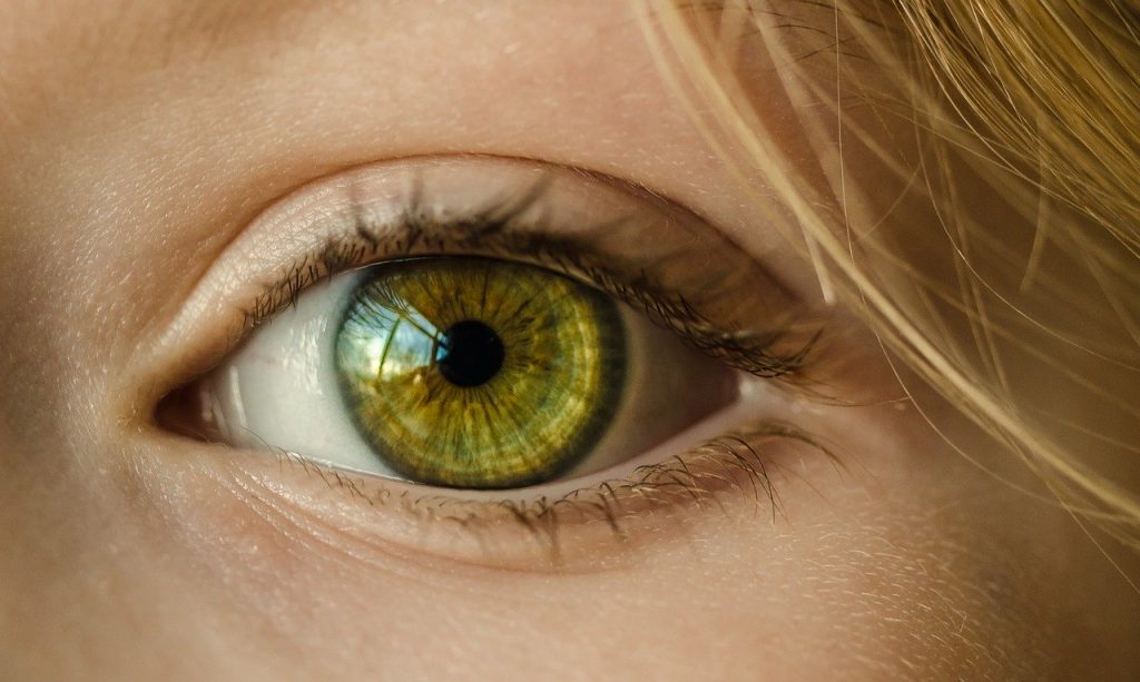 A woman's eye close up