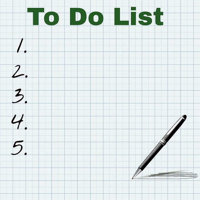 A to Do List with only 5 things on it to help stop procrastinating