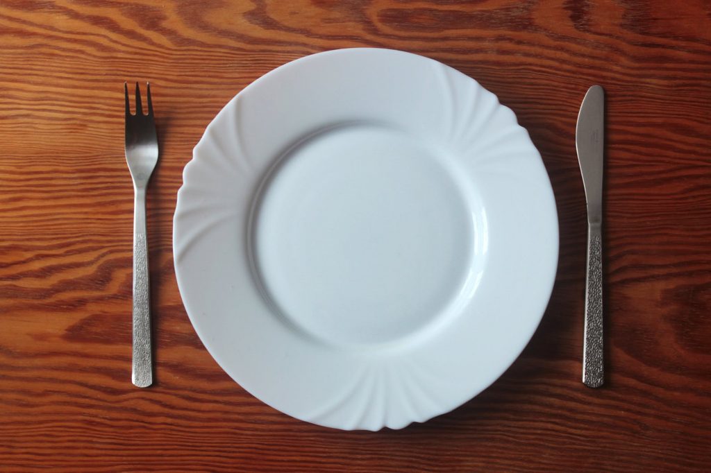 empty plate and fork