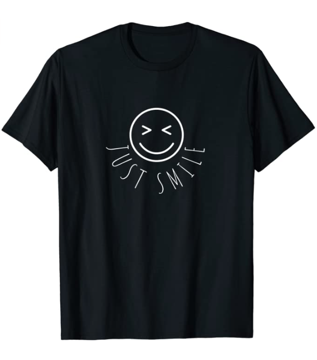 Just Smile Classic Black T-Shirt