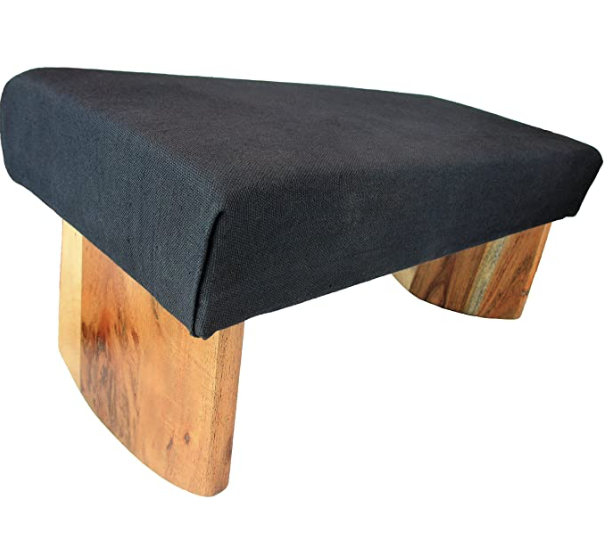 Picture of a Meditation Bench made from sustainable acacia wood - meditation and mindfulness products - mental wellbeing products