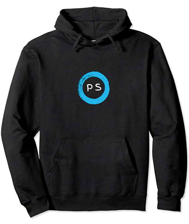 Picture of the Peaceful Soul Classic Black Hoodie with the PS logo