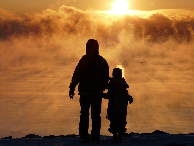 Picture of a father and son walking into the sunset - Family Quotes - Quotes About Love